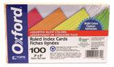 Tarjeta Índice Rayada Paquete c/100 Colores Neón(4) 3×5" Oxford® 40279 Paquete 78787402799 02